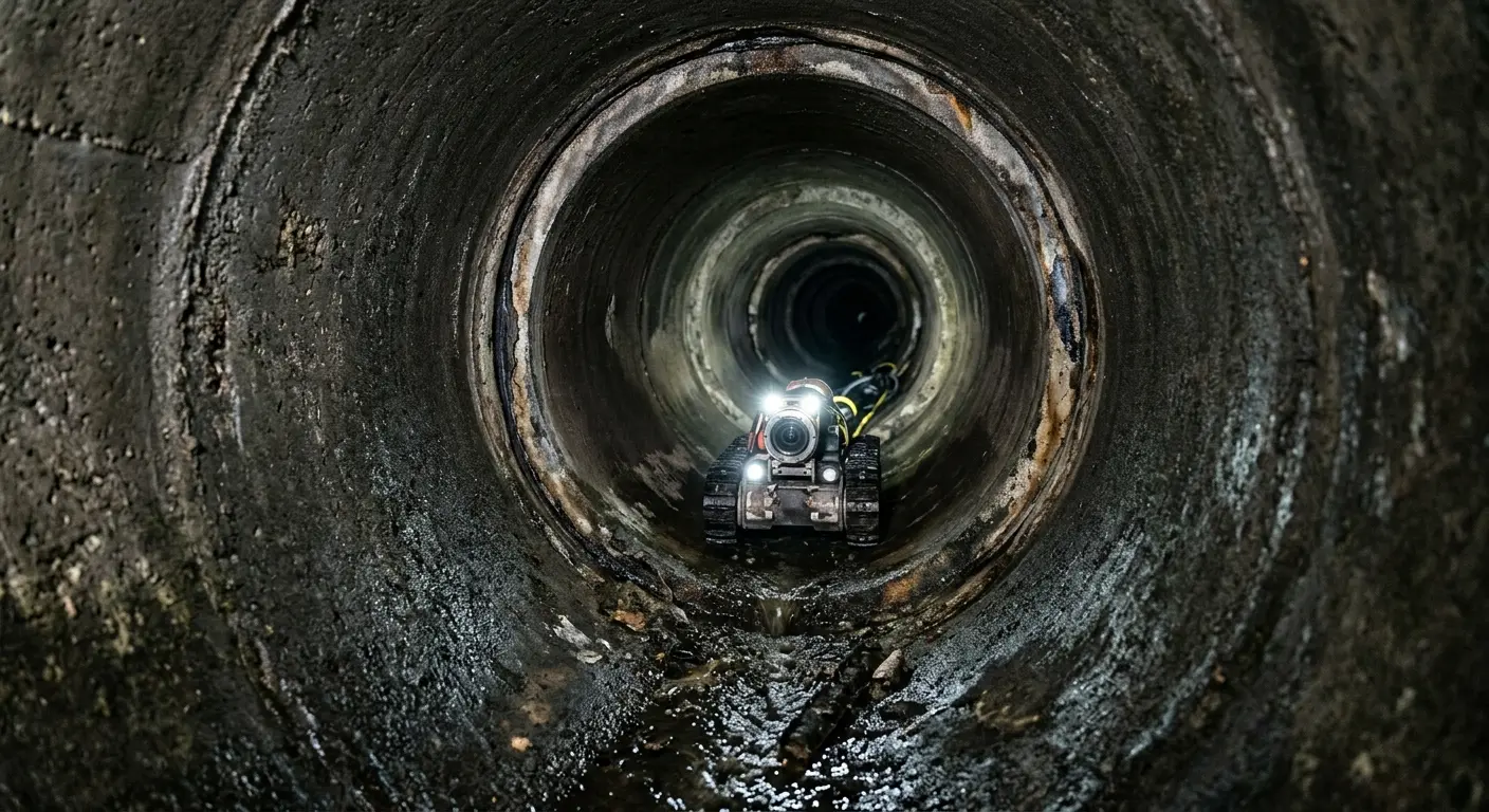Robotic sewer camera inspecting pipe interior for Sewer Line Cleaning in Nanakuli